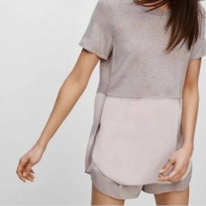 Aritzia Wilfred capucine silk slit t-Shirt